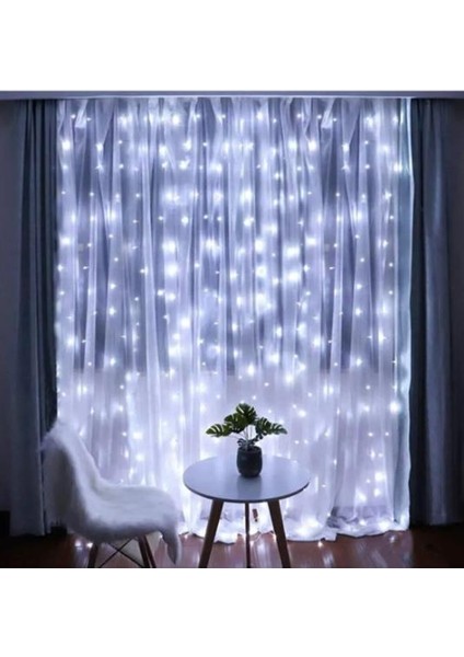 LED Perde Şeffaf Kablolu Iç Mekan 6500K Beyaz 20 x 20 Metre AS90-00503