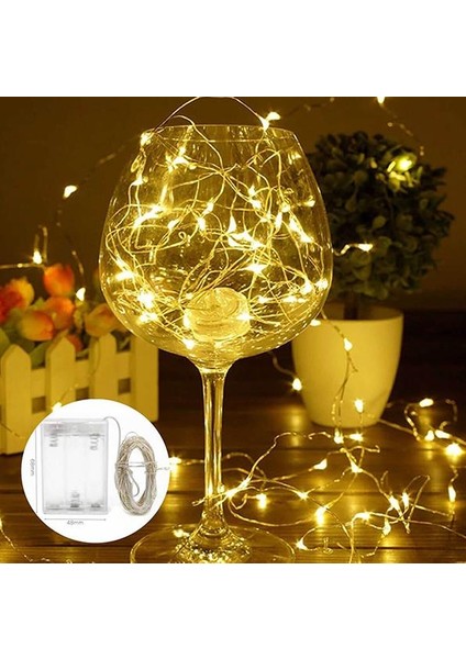 Pilli LED Süsleme Işığı Peri LED 3000K Gün Işığı 5 Metre 50 LED AS90-00950 fırsatları