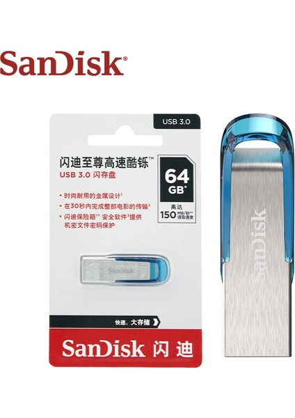 128 GB Sandisk Mavi USB 3.0 Flash Sürücü 128 GB CZ73 Memory Stick 32 GB Kalem Sürücüler 64 GB U Disk Depolama Cihazı Pc Için (Yurt Dışından)