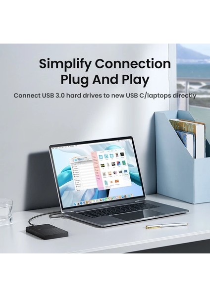 Pvc USB C 0.5 M Ugreen USB C - Mikro B 3.0 Kablosu 5 Gbps 3A Hızlı Veri Senkronizasyon Kablosu Macbook Sabit Disk Disk HDD SSD Durumda USB Tip C Mikro B Kablo (Yurt Dışından)