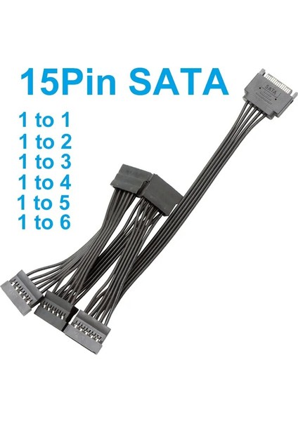 1 Ila 4 5 Telli Sata 15PIN Erkek Dişi Uzatma Kablosu 1 Ila 1 2 3 4 5 6 Bilgisayar Sabit Disk Arayüzü Güç Kablosu Için (Yurt Dışından)