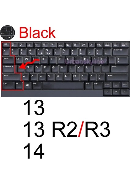 Siyah Klavye Kapağı Alienware M15 R7 M17 R5 R6 X14 X15 R1 X17 R2 AREA-51M R3 R4 13 14 15 17 18 Koruyucu Kılıf Silikon Alw (Yurt Dışından)
