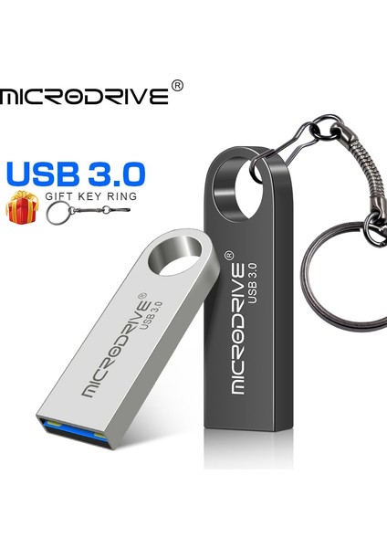 Siyah 128GB USB Flash Sürücü 3.0 Memory Stick Pendrive 128GB 64GB 32GB Cle USB 3.0 Su Geçirmez 64GB 128GB Yüksek Hızlı Metal 3.0 USB Disk (Yurt Dışından)