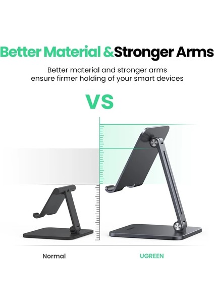 Metal Telefon Standı Ugreen Evrensel Tablet Standı Tutucu iPad 2021 2020 Samsung Dizüstü Dizüstü Bilgisayar Için Alüminyum Katlanabilir Cep Telefonu Masaüstü Standı (Yurt Dışından)