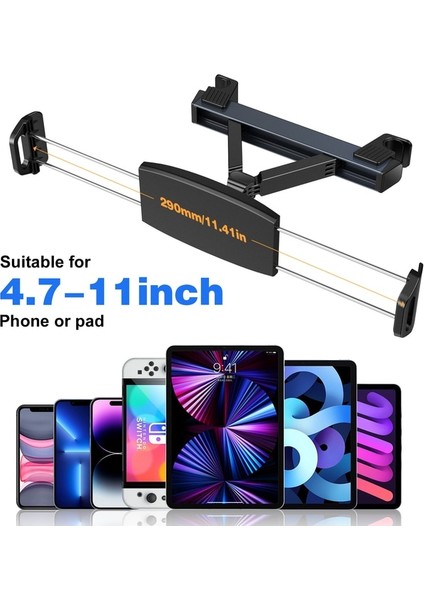 Yeni Model Cihaz Evrensel Dayanıklı Araba Kafalık Tablet Pc Tutucu 4-12 Inç Masa Arka Koltuk Braketi Için iPad Air 2/pro Samsung Için Lenovo Için (Yurt Dışından)