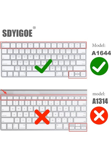 Abd-Anahtar-A Apple Bluetooth Kablosuz Klavye MLA22LL/A1644 IMAC Sihirli Klavye Kapak Koruyucu Silikon Kapak Abd/ab Versiyonu (Yurt Dışından) modelleri