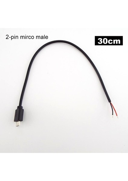 2pin Mirco Erkek Erkek Kadın 2-Pin 4-Pin Hat Mikro USB 2.0 Tip-C Şarj Kablosu Konektörü Güç Kaynağı Uzatma Kablosu (Yurt Dışından)