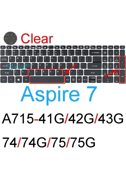 Temizle Klavye Kapak Için Acer Aspire 3 5 6 7 1 Vero A315 A515 A715 A115 A615 AV15 E1 E5 Es1 Silikon Koruyucu Kılıf Aksesuarı 15 (Yurt Dışından)