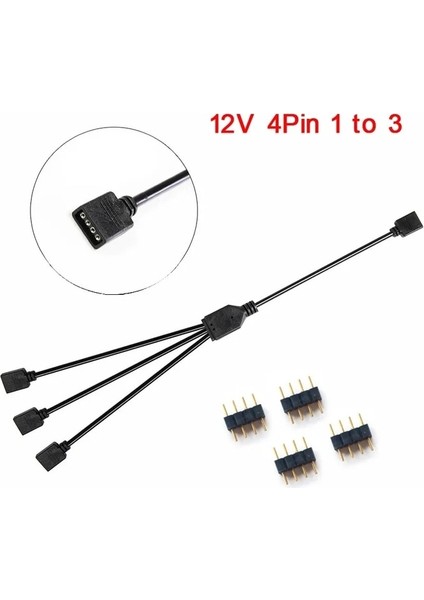 12V 4pin 1 Ila 3 Argb 5V 3pin Uzatma Kablosu Adaptörü 30CM 1 Ila 1 2 3 4 5 12V 4pin Anakart Rgb Sync Splitter Msı A Sus Asrock Aura LED (Yurt Dışından)