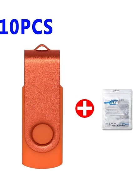 ORANGE-10PCS 16GB 10PCS/LOT Dönebilen USB Flash Sürücü 2.0 Kalem Sürücüler 64GB 32GB 16GB 8gb 4gb Pendrive USB Memory Stick Ücretsiz Logo Fotoğraf Hediyesi Için (Yurt Dışından)
