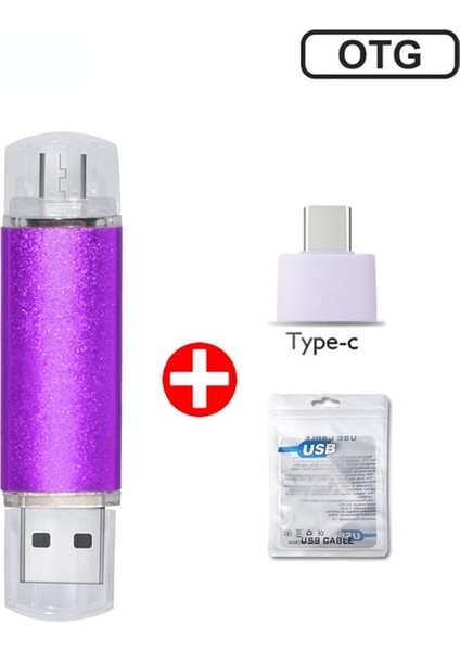 Mor 128GB Özel Logo Otg 2.0 USB Flash Sürücü 8g 16GB 32GB 64GB USB Çubuk 128GB 256GB Akıllı Telefon/dizüstü Bilgisayar Için Kalem Sürücü Yüksek Hızlı Pendrive (Yurt Dışından)