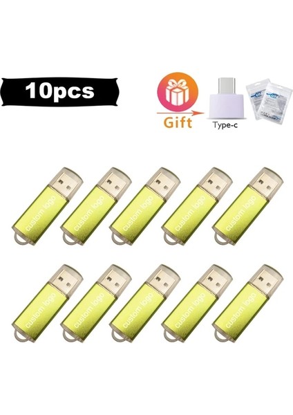 Yeşil 2.0 16 GB x 10 Adet Ücretsiz Özel 10 Adet USB Flash Sürücüler Kalem Sürücü 256 MB 512 MB 1 GB 2 GB 4 GB 8 GB 16 GB Флешка USB Pendrive Memory Stick 32 GB 64 GB USB (Yurt Dışından)