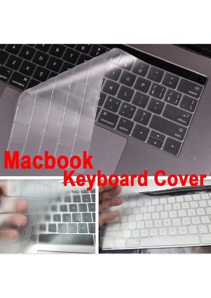 Ab 13 15 Dokunmatik Bar Şeffaflık Klavye Kapağı Macbook Air 13 M2 Pro 13 M1 PRO14 15 16 Retina 11 Silikon Koruyucu Kılıf A2337 A2779 A2681 (Yurt Dışından)