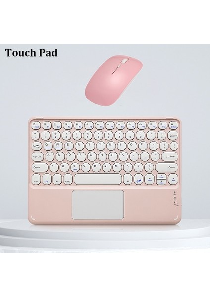 Pembe-Touchpad 10 Inç Evrensel Kablosuz Bluetooth Klavye Evrensel Bluetooth Fare iPad Android Tablet Dizüstü Akıllı Telefon (Yurt Dışından)