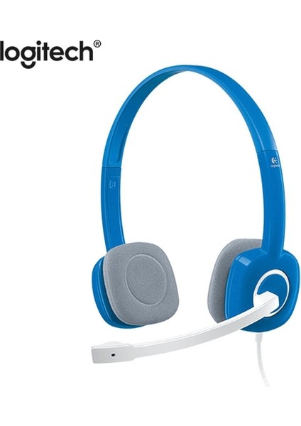 Mavi Logitech H150 Kablolu Kulaklık Stereo Kulak Içi Kulaklık Mikrofonlu Çift 3.5mm Kulaklık Dizüstü Pc Gamer Için (Yurt Dışından)