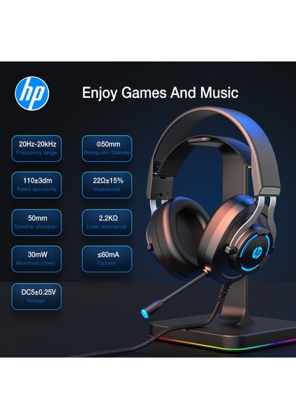 Hp 360G Kablolu Oyun Kulaklığı H360G 7.1 Sanal Surround Usb2.0 Oyun Mikrofonlu Kulaklık LED Işık 50MM Hoparlör Pc Dizüstü Bilgisayar Için (Yurt Dışından) indirimleri