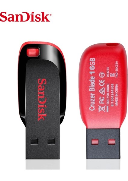 64GB CZ50 Sandisk 100% Orijinal Cruzer Blade USB Flash Sürücü 128GB 64GB 32GB 16GB Kalem Sürücü USB 2.0 Disk Pendrive Memory Stick (Yurt Dışından)
