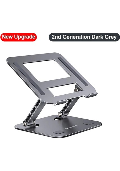 Koyu Gri Alüminyum Alaşımlı Dizüstü Standı Mc 515 11-17 Inç Dizüstü Bilgisayar Çift Dikey Ayarlanabilir Taşınabilir Katlama Tutucu Soğutma Braketi (Yurt Dışından)