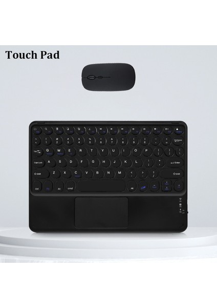 Siyah-Touchpad 10 Inç Evrensel Kablosuz Bluetooth Klavye Evrensel Bluetooth Fare iPad Android Tablet Dizüstü Akıllı Telefon (Yurt Dışından)