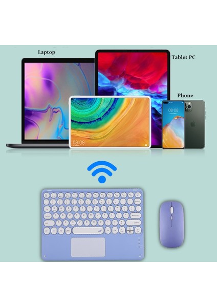 Siyah-Touchpad 10 Inç Evrensel Kablosuz Bluetooth Klavye Evrensel Bluetooth Fare iPad Android Tablet Dizüstü Akıllı Telefon (Yurt Dışından) modelleri