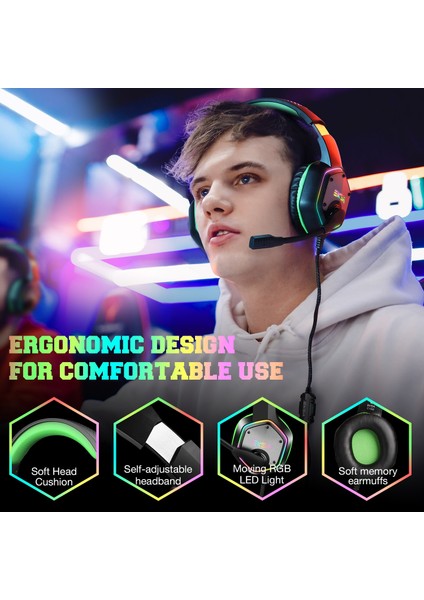 E1000 Yeşil Kutu ile Eksa Pc Oyun Kulaklığı Gamer E1000 USB 7.1 SURROUND/E1000S Ps4 Xbox One Dizüstü Bilgisayar Için Mikrofonlu 3.5mm Stereo Kablolu Kulaklıklar (Yurt Dışından) fırsatları