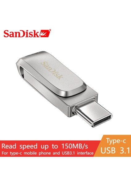Sdddc4 32GB Sandisk Sdddc4 Ultra Lüks USB 3.1 Flash Sürücü 512GB Tip C 256GB Çift Pendrive 128GB 64GB 32GB Metal Tip A Otg Flash Sürücü (Yurt Dışından)