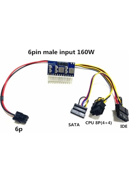 6pin Erkek Girişi Yüksek Kaliteli DC-ATX-160W 12V 6pin Erkek Girişi Dc-Atx Tepe Psu Pico Atx Anahtarı Madencilik Psu 24PIN Mını Itx Dc Atx Pc Güç Kaynağı (Yurt Dışından)