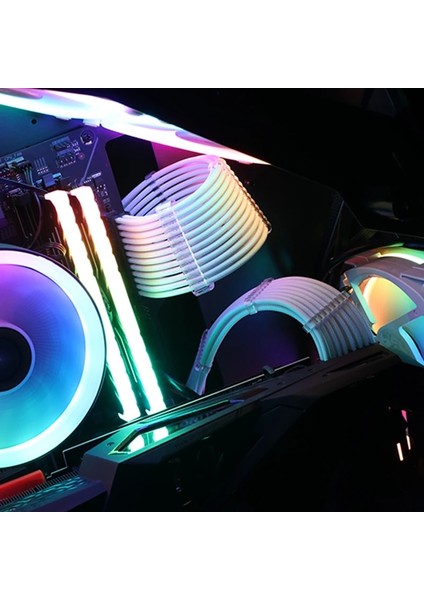 I Teucer Tc-35 Serisi Psu Uzatma Kablosu Kiti Düz Renk Kablo Katı Combo 350MM ATX24PIN PCI-E8PIN CPU8PIN Taraklı (Yurt Dışından) modelleri