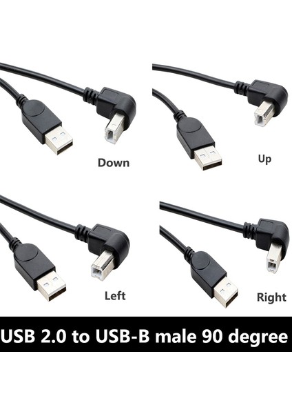 Sağ 5m 30-150CM USB 2.0 A Erkekten Usb'ye B Erkek B Tipi Bm Yukarı ve Aşağı Sol ve Sağ Köşe Yazıcı Tarayıcı 90 Derece Kablo Bm Açılı Kablo (Yurt Dışından) fiyatları