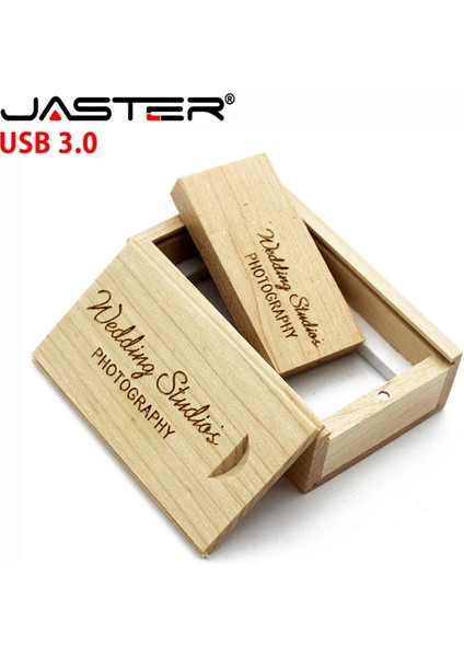 Bambu Kutu ile 4 GB Jaster Ahşap Blok USB 3.0 Flash Sürücü Kırmızı Ahşap Pendrive 4 GB 8 GB 16 GB 32 GB 64 GB 128 GB Memory Stick U Disk Hediye (Yurt Dışından)