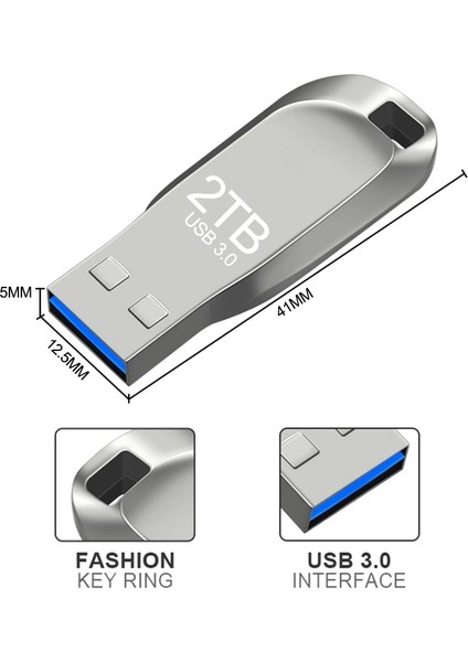 Siyah 1 Tb Elough Yüksek Hızlı USB 3.0 Flash Sürücü Metal Kalem Sürücü 2 Tb/1 TB/512G Su Geçirmez Flash Disk Mini Bellek Çubukları 32G U Disk Kalem Sürücü (Yurt Dışından)