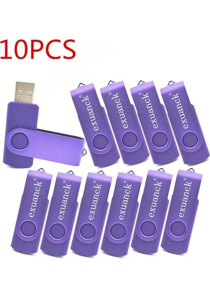 Mor 1 GB 10 Adet/grup 2.0 USB Flash Kalem Sürücü Metal + Plastik Renkli USB Sticks 64GB 128GB 4gb 8gb 16GB 32GB USB Pendrive Özel Logo Ücretsiz (Yurt Dışından)