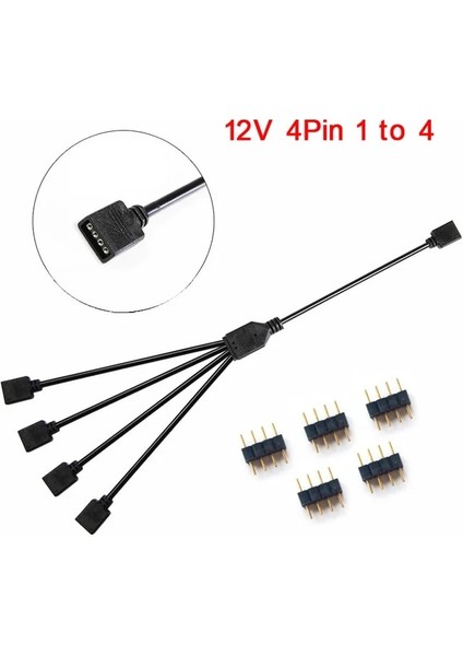 12V 4pin 1 Ila 4 Argb 5V 3pin Uzatma Kablosu Adaptörü 30CM 1 Ila 1 2 3 4 5 12V 4pin Anakart Rgb Sync Splitter Msı A Sus Asrock Aura LED (Yurt Dışından)