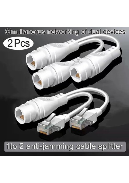 1 Çift Kılıf ile Yeni 1 Ila 2 Adaptör Ağ Ayırıcı Poe Anahtarı Konektörü RJ45 Açık Su Geçirmez Tek Tel Çift Amaçlı Poe Synthesizer Ayırıcı (Yurt Dışından)
