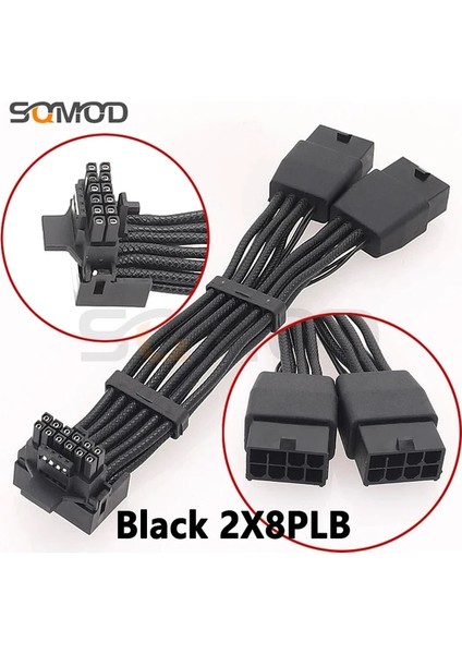 Siyah 2X8PLB Yenı Gpu RTX4090 RTX4080 Serisi 16AWG 4X8PIN 3X8PIN Pcı-E - 16PIN (12+4) Pcı-E 5.0 12VHPWR Konektörü 90 Derece Dirsek (Yurt Dışından)