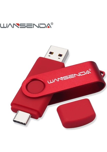 Kırmızı 64GB Wansenda USB Flash Sürücü 512GB 256GB USB 3.0 Kalem Sürücü 128GB Type C Android/pc Için Cle USB Bellek 64GB Pendrive 32GB Memoria USB (Yurt Dışından)