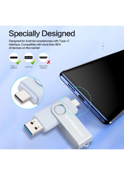 Kırmızı 64GB Wansenda USB Flash Sürücü 512GB 256GB USB 3.0 Kalem Sürücü 128GB Type C Android/pc Için Cle USB Bellek 64GB Pendrive 32GB Memoria USB (Yurt Dışından) modelleri