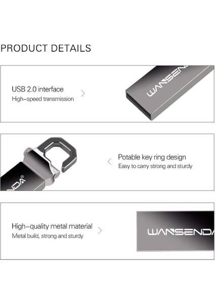 Resim Gibi 128GB Wansenda Anahtarlık USB Flash Sürücü 128GB 64GB Metal Kalem Sürücü 32GB 16GB 8gb 4gb Pendrive Memory Stick Su Geçirmez Thumbdrive (Yurt Dışından) modelleri