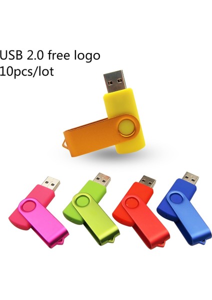 GREEN-10PCS 4 GB 10 Adet/grup Dönebilen USB Flash Sürücü 2.0 Kalem Sürücüler 64 GB 32 GB 16 GB 8 GB 4 GB Pendrive USB Memory Stick Fotoğraf Hediye Için Ücretsiz Logo (Yurt Dışından)