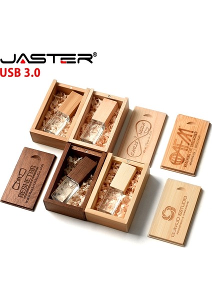 Ceviz Kutu Yok 32GB Jaster Kristal Ahşap USB Flash Sürücü 3.0 Pendrive 4gb 8gb 16GB 32GB 64GB 128GB Kalem Sürücü Düğün Hediyesi Özel Logo Ürünleri (Yurt Dışından) fiyatları