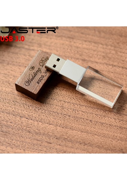 Ceviz Kutu Yok 32GB Jaster Kristal Ahşap USB Flash Sürücü 3.0 Pendrive 4gb 8gb 16GB 32GB 64GB 128GB Kalem Sürücü Düğün Hediyesi Özel Logo Ürünleri (Yurt Dışından) indirimleri