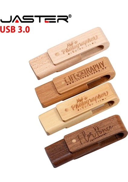 Bambu 32GB Jaster USB 3.0 Lazer Gravür Logo Özelleştirilmiş Ahşap Dönebilen USB Flash Sürücü Pendrive 4gb 8gb 16GB 32GB Hafıza Çubuğu Hediye (Yurt Dışından) fırsatları