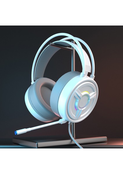 Pembe 3.5mm Jack Bilgisayar Pc Kablolu USB Bağlantısı Moda Ergonomik Rahat Oyun Kulaklığı Dizüstü Çevresel Ses Rgb Aydınlatma (Yurt Dışından)