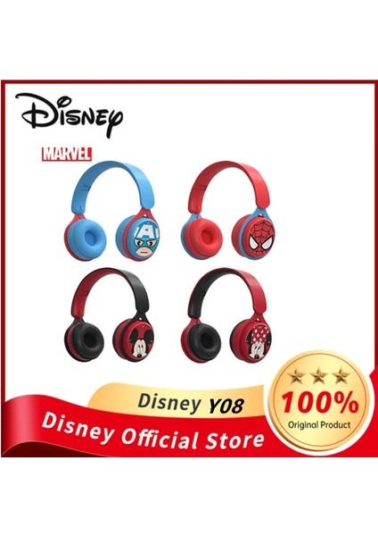 Beyaz Disney Marvel Y08 Iron Man Mickey Kablosuz Kulaklıklar Blutooth Surround Ses Stereo Katlanabilir Kulaklık Dizüstü Mikrofonlu Kulaklık (Yurt Dışından)