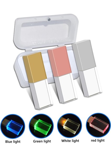 Gül Altın - Yeşil 64GB Moda Kristal Tarzı USB Flash Kalem Sürücü Memoria USB 4gb 8gb 16GB 32GB USB 2.0 Hediye Pendrive Cle USB (10 Adetten Fazla Ücretsiz Logo) (Yurt Dışından)