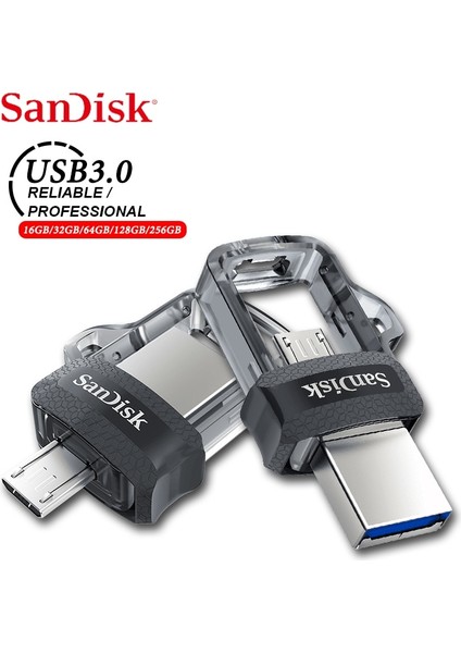 64GB Otg USB Flash Sürücü 16G 32GB 64GB Sandisk USB 3.0 Çift Kalem Sürücü Mini 128GB 256GB Pendrive Pc ve Android Telefon Için Yüksek Hızlı (Yurt Dışından)