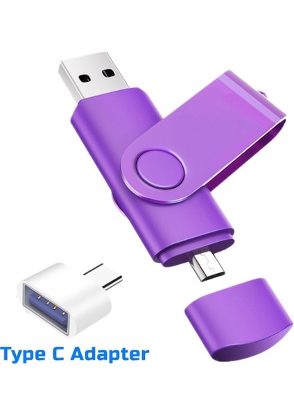 Whitetypec Gönder 64GB Pendrive 128GB Tip C Adaptör 64GB USB Stick 32GB 16GB 8gb 4gb Android Için Yüksek Hızlı USB Flash Sürücü Mikro/pc/araba/tv (Yurt Dışından)