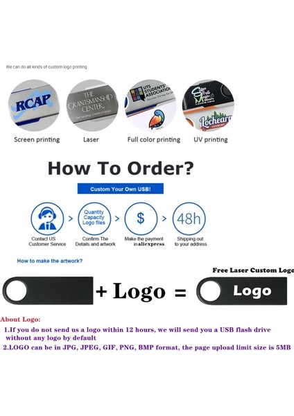 Altın Rengi 10 Parça 2 GB 10 Adet Ücretsiz Kişiselleştirilmiş Şirket Logosu USB Pendrive USB Flash Sürücü USB 2.0 Kalem Sürücü 4 GB 8 GB 16 GB 32 GB 64 GB USB Bellek Çubuğu (Yurt Dışından) modelleri
