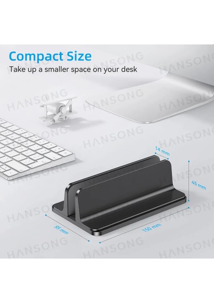 MacBook Alüminyum Stand Için Siyah Dikey Dizüstü Bilgisayar Sehpası, Ayarlanabilir Dock Boyutuyla Tüm MacBook Yüzeylerine Uygun Chromebook Dizüstü Bilgisayarlar Tutucu (Yurt Dışından) indirimleri