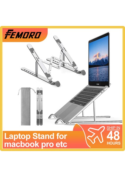 Alüminyum Siyah Femoro Dizüstü Bilgisayar Standı Katlanabilir Taşınabilir Dizüstü Bilgisayar Standı 7 Açılı Ayarlanabilir Tablet Standı 10 Ila 15,6 Inç Macbook Pro Lenovo Dell (Yurt Dışından)